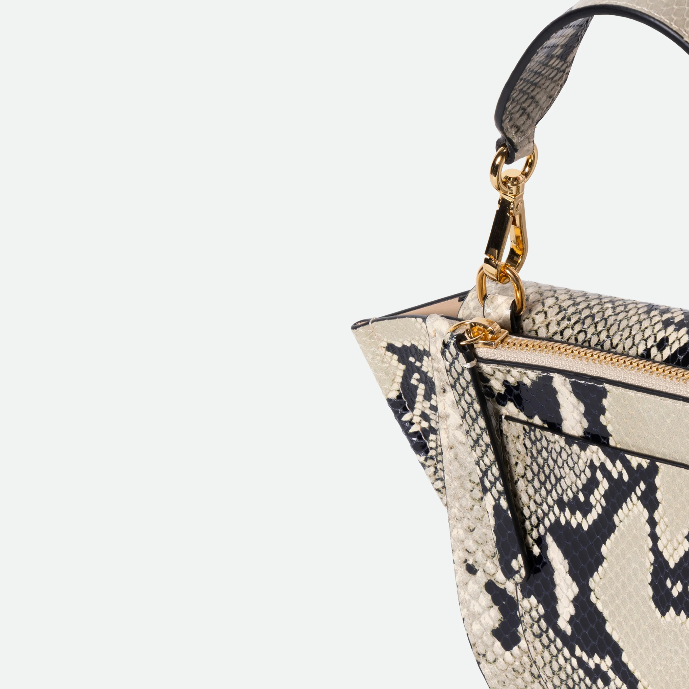 Hortensia Bag Mini - Black / White Python - Image 5