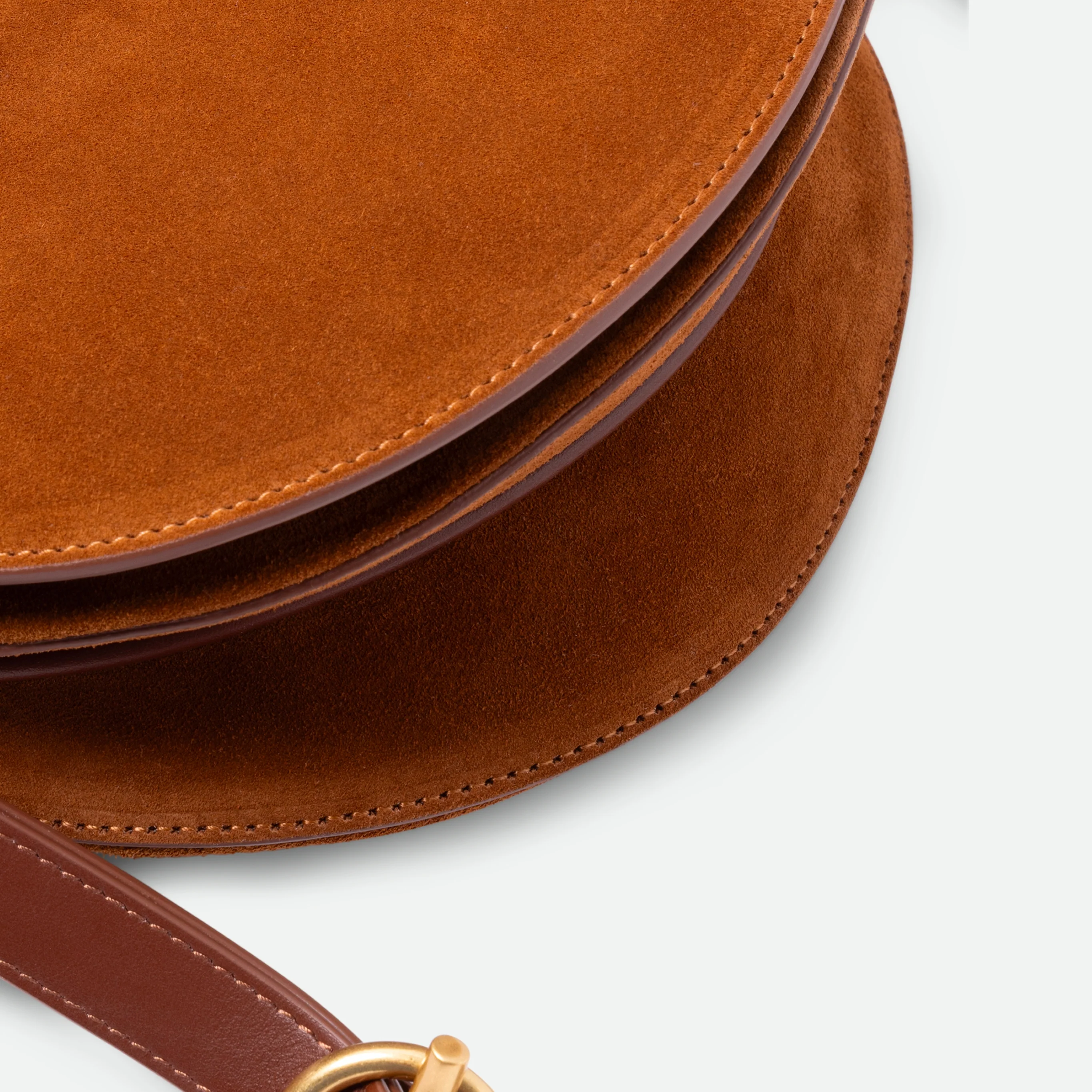 Kate Saddle Bag - Tan Suede - Image 5