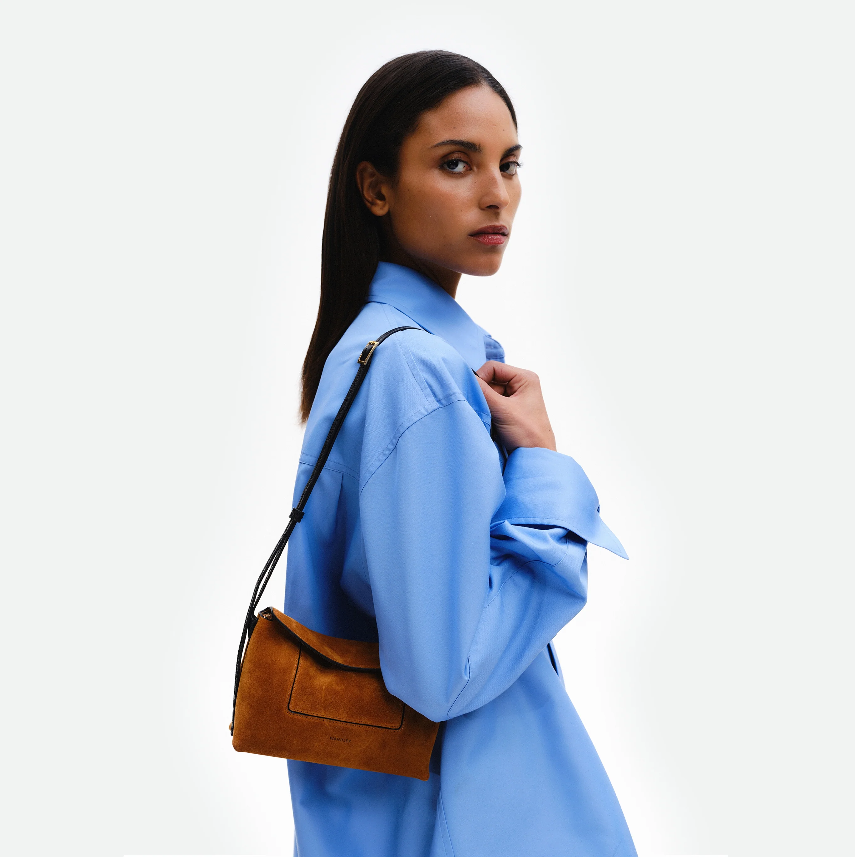 Penelope Slouch Mini - Cognac Suede - Image 3