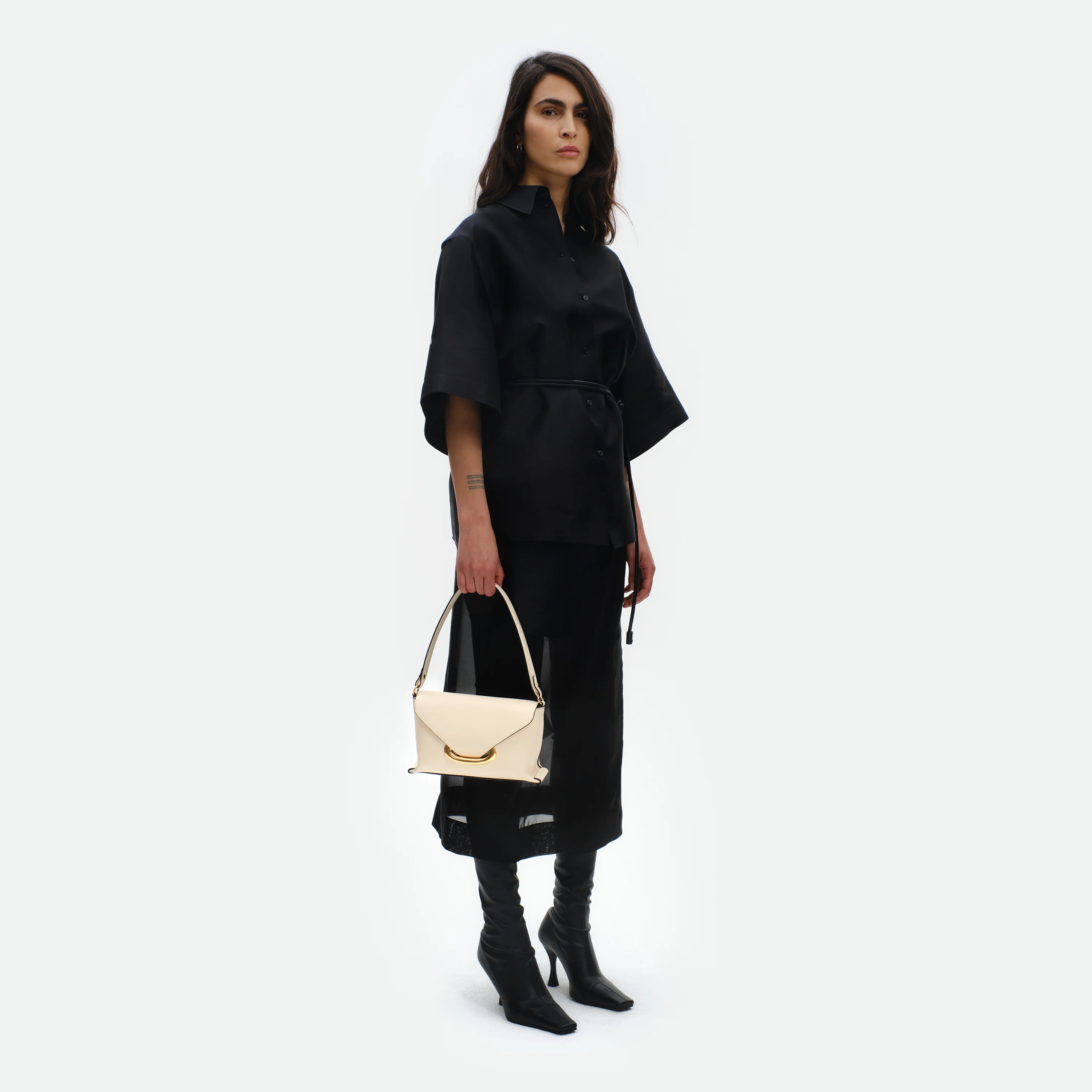 Veneto Shoulder Bag Small - Ivory - Image 2